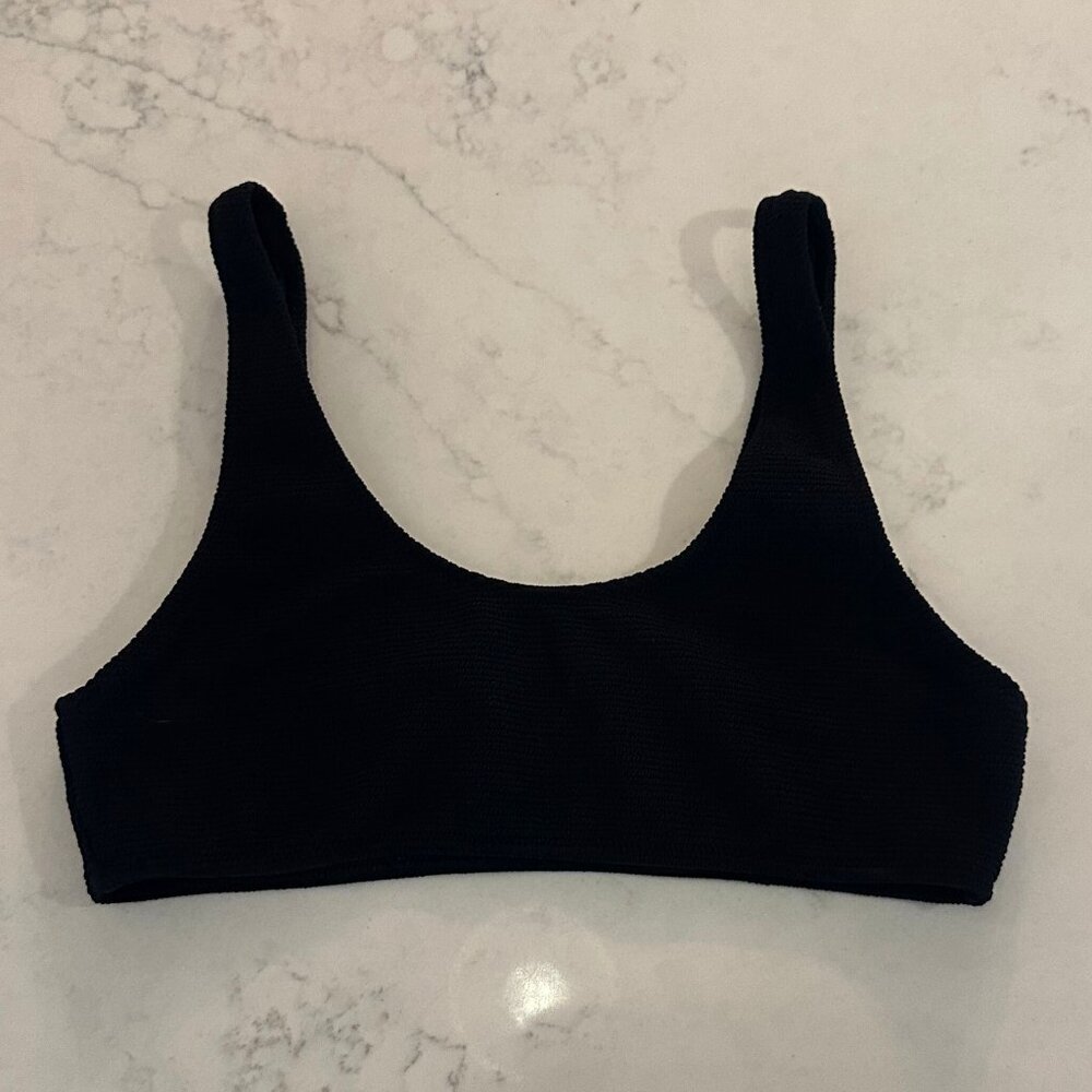Topshop Black Ribbed Bikini Top Size US 8